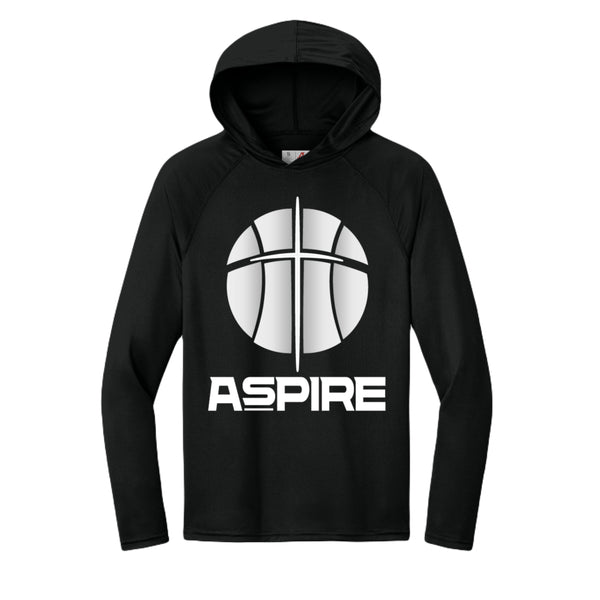 Aspire Hooded Long-Sleeve Shirt - White Logo