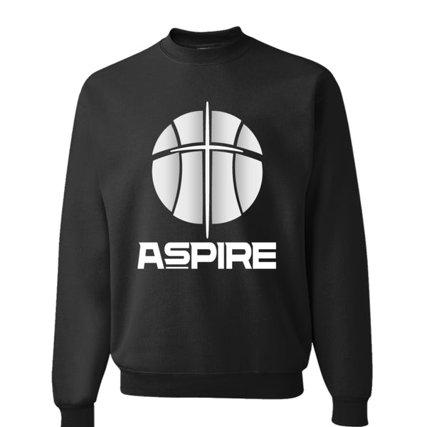 Aspire Basketball Crewneck Sweatshirt – White Logo | Fleece Crew