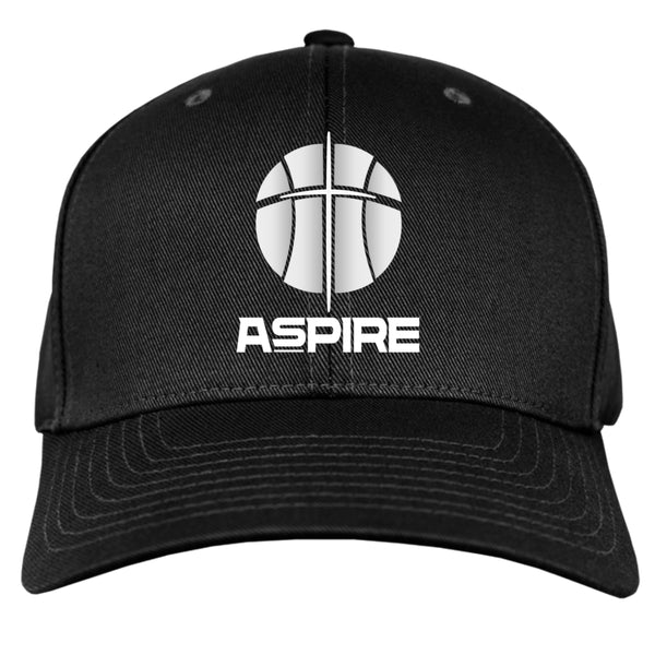 Aspire Basketball Fitted Hat – White Logo | Athletic Cap for Ballers