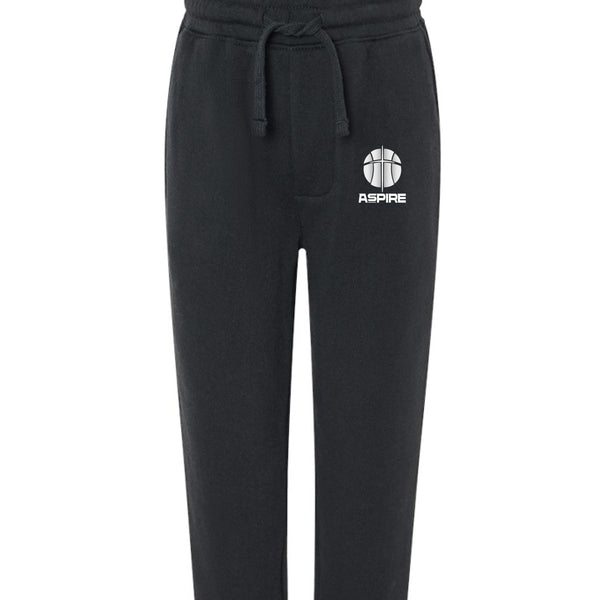 Aspire Youth Basketball Joggers – White Logo | Kids Training Sweatpants