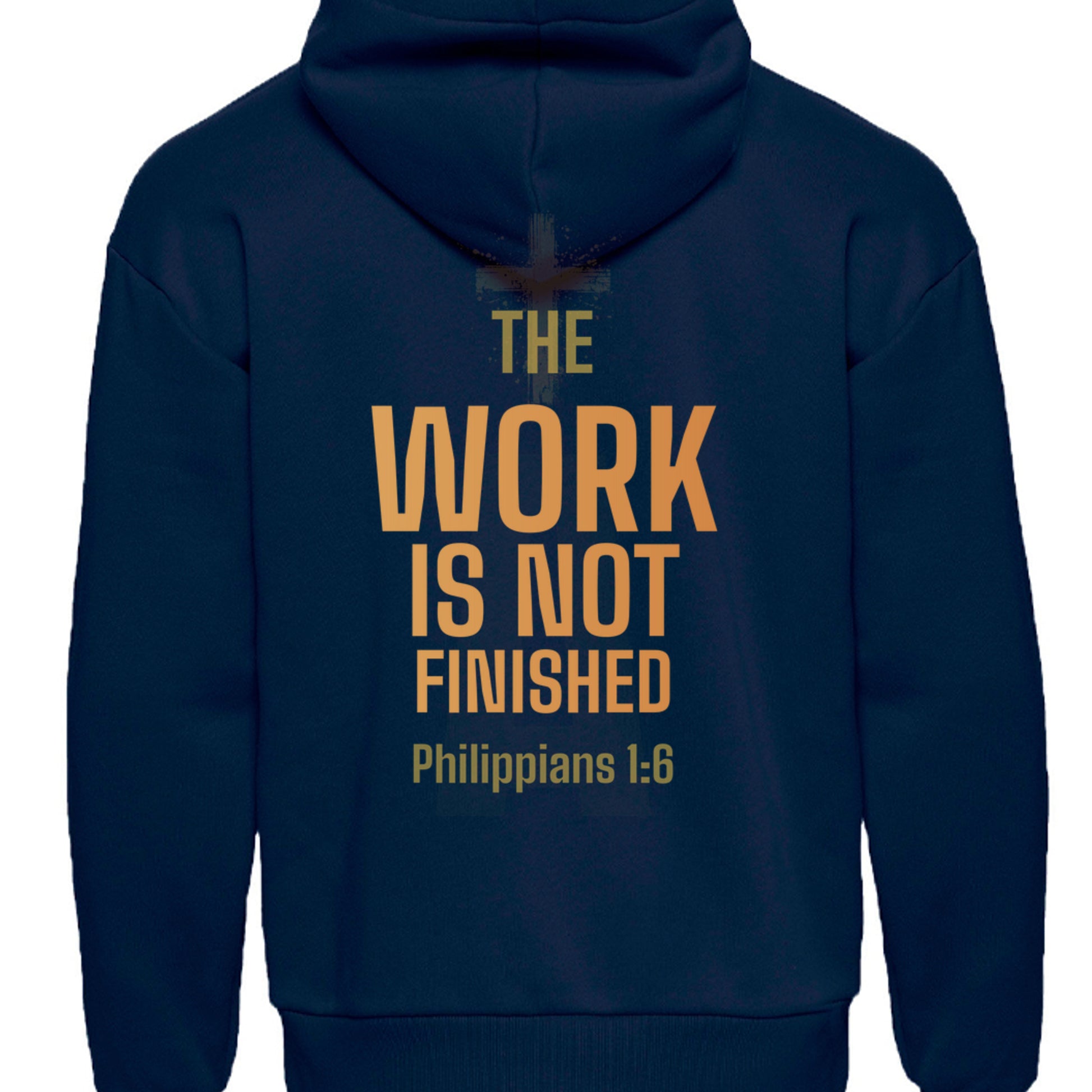 HIGHER™ Season One – Philippians 1 Hoodie in Midnight Navy, back view | Aspire Basketball Training