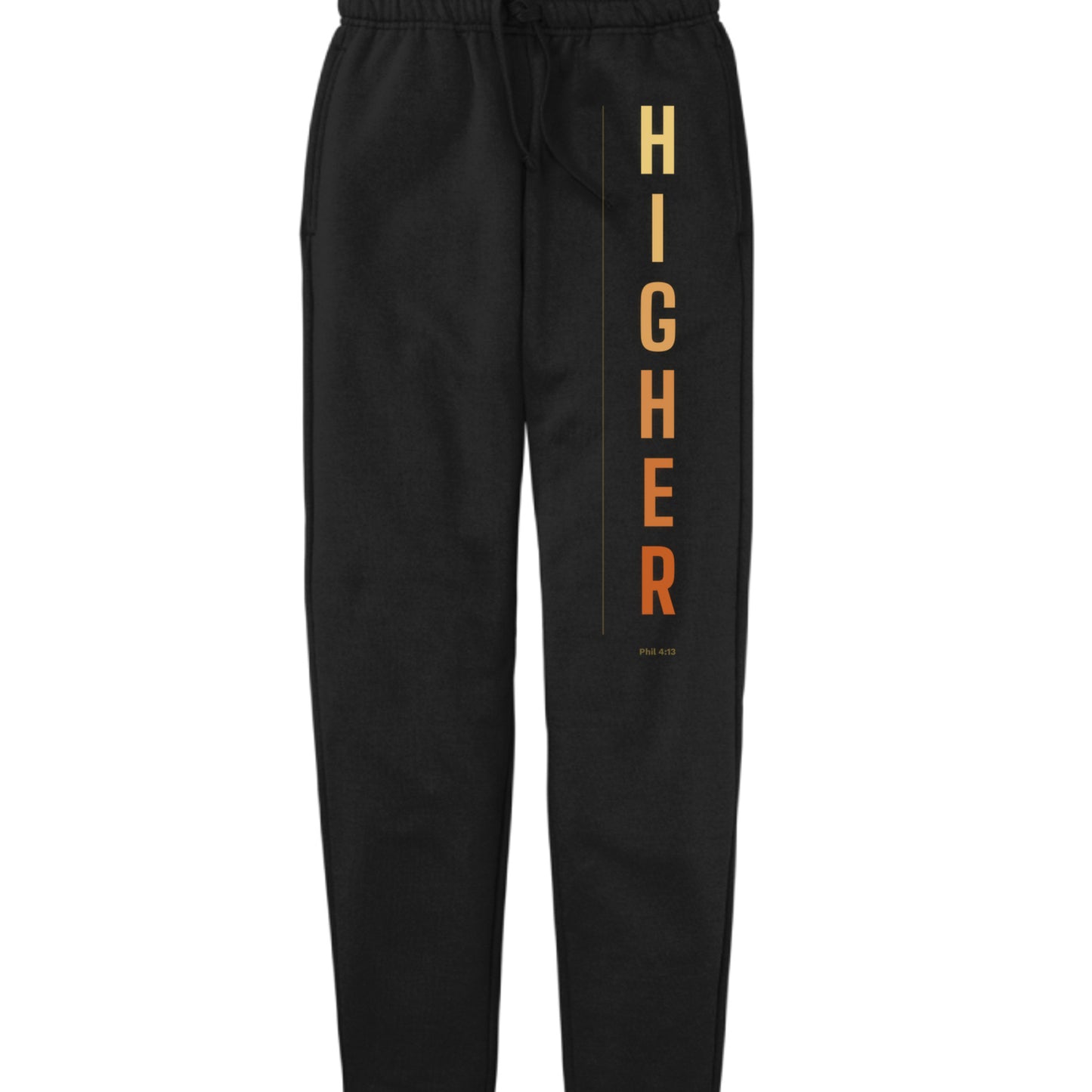 HIGHER™ Season One – Higher Joggers in Jet Black, front view | Aspire Basketball Training