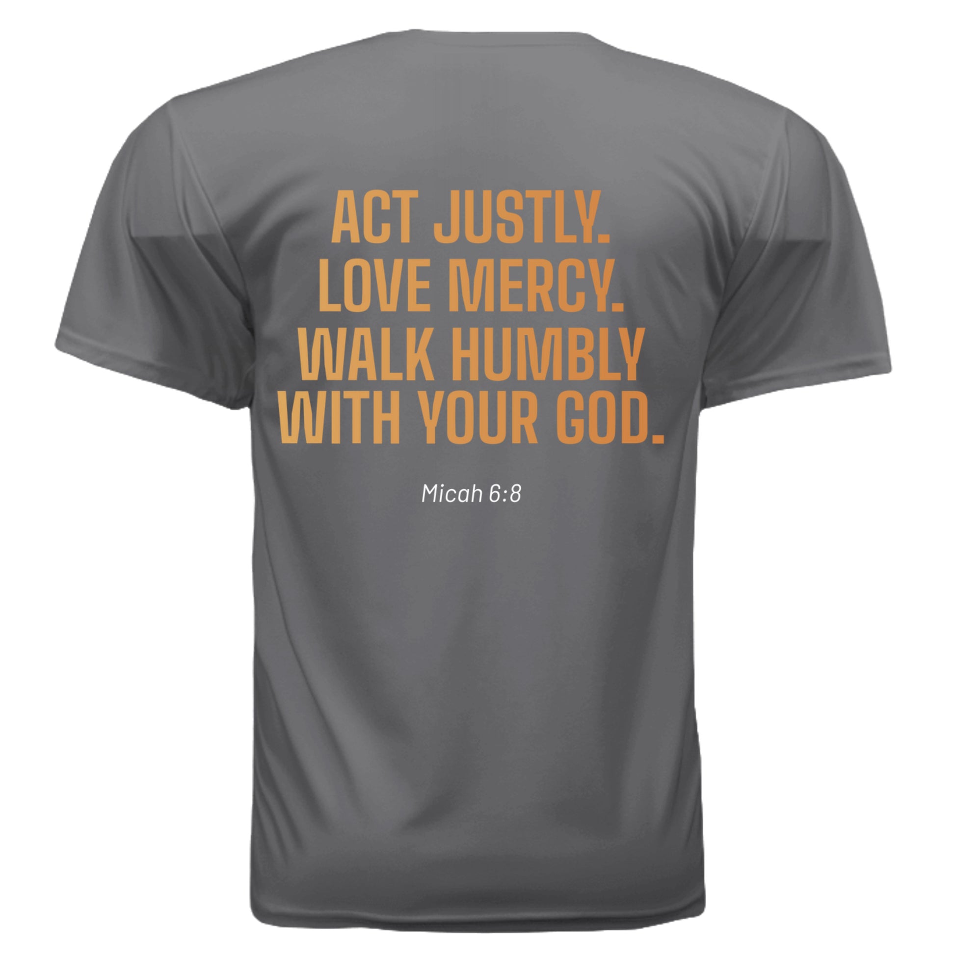 HIGHER™ Season One – Aspire Higher Performance Tee in Graphite, back view | Aspire Basketball Training